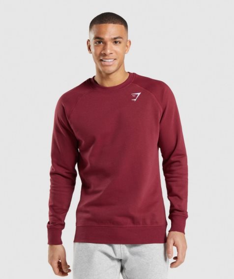 Bluzy Gymshark Crest Męskie Bordowe | PL 431QDL